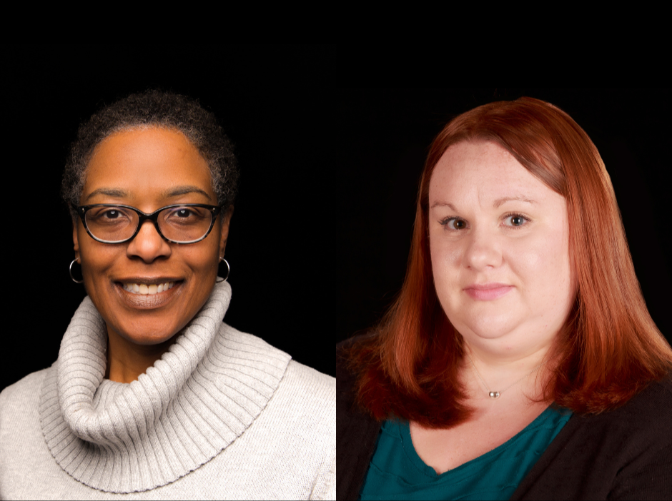 Kessler Foundation research scientists Denise Fyffe, PhD (left), and Lauren Murphy, PhD (right), received grants from the Craig H. Neilsen Foundation to further novel research in spinal cord injury