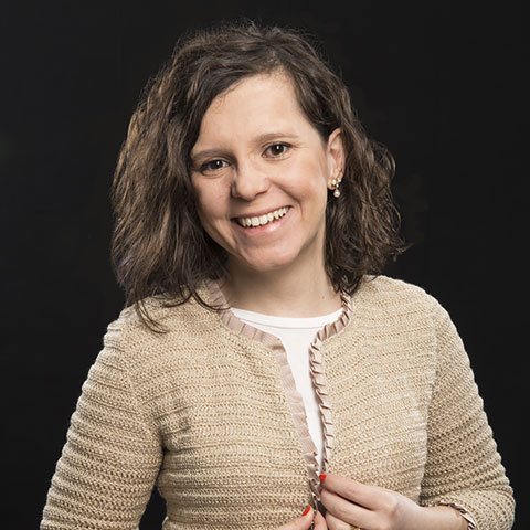 female scientist at kessler foundation wearing beige sweater