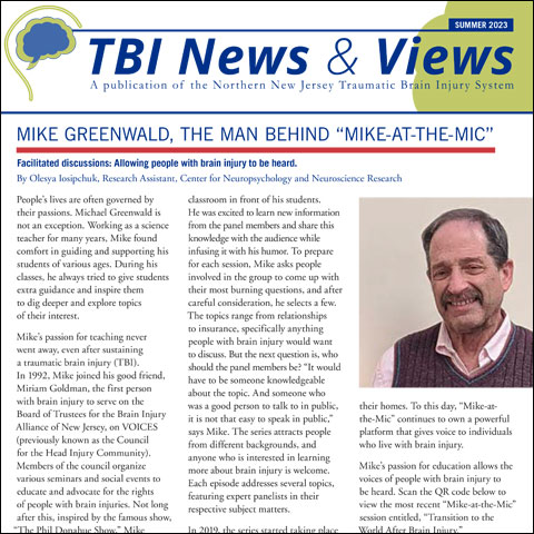 TBI summer 2023 newsletter cover with man with a mustache and vest sweater