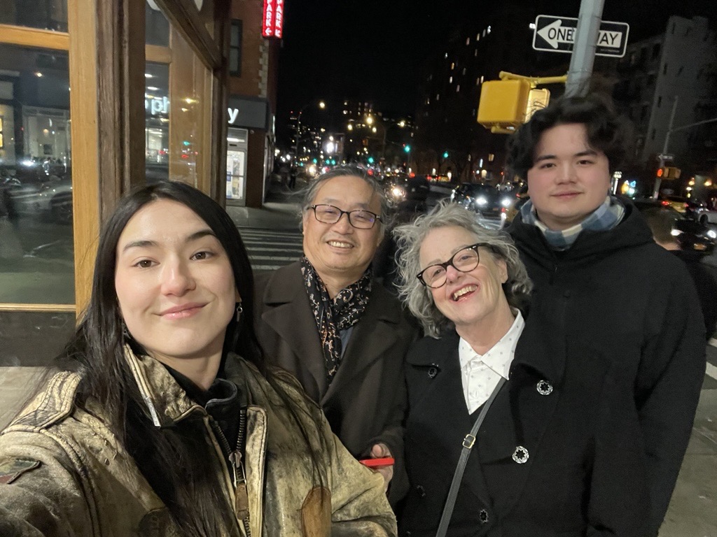 Jessica Huff with her husband and two children in NYC