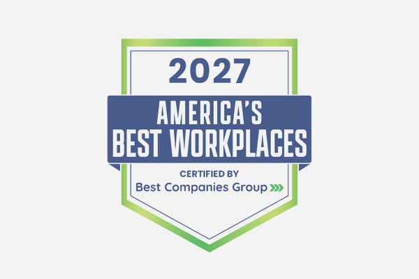 America's Best Workplaces logo for 2027, certified by Best Companies Group.
