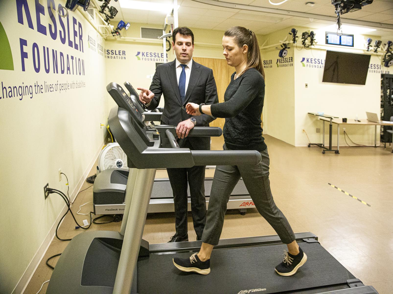 Treadmill training for an MS research study. 