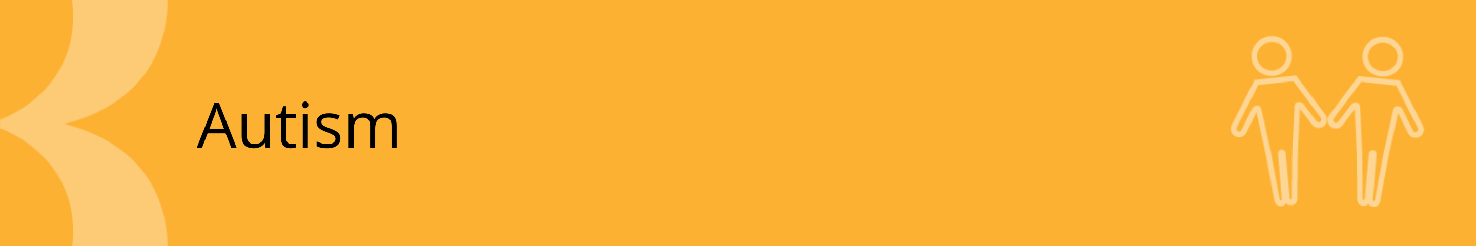 Mango color banner with two individual shapes holding hands