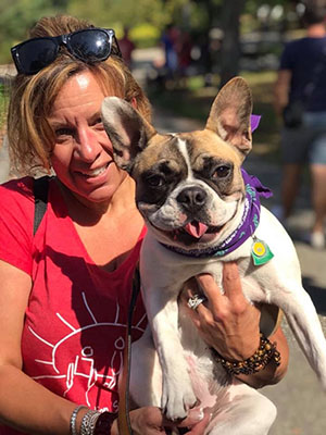 Cherie Giraud with her dog, Lucy