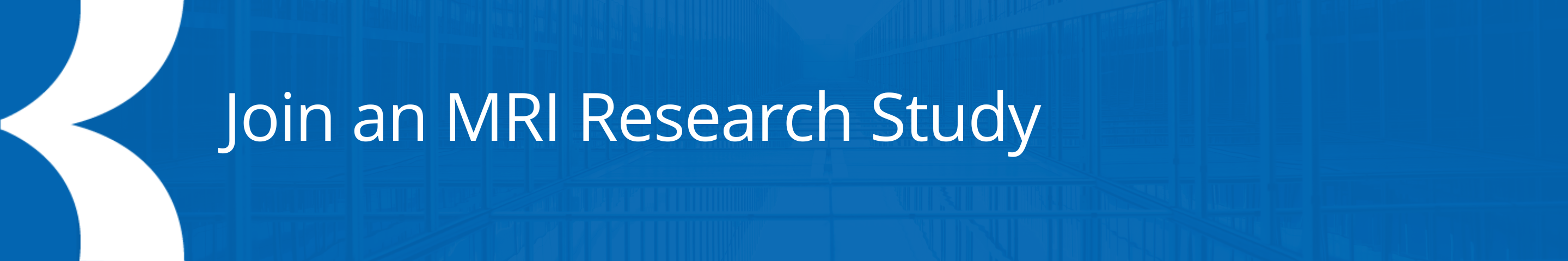 Blue and white banner with the words Join an MRI Research Study