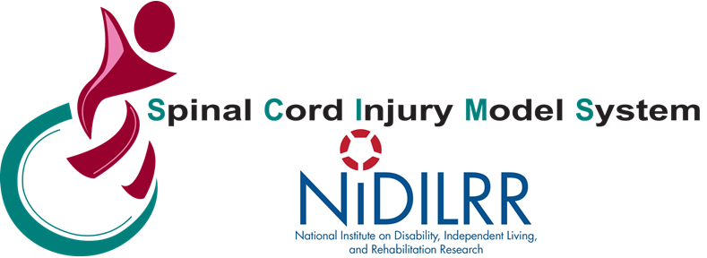 The logo of the national Spinal Cord Injury Model System funded by the National Institute on Disability Independent Living and Rehabilitation Research. 