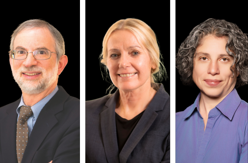 Headshots of Kessler Foundation scientists (from left to right) Steven Kirshblum, MD, Gail Forrest, PhD, and Claudia Angeli, PhD