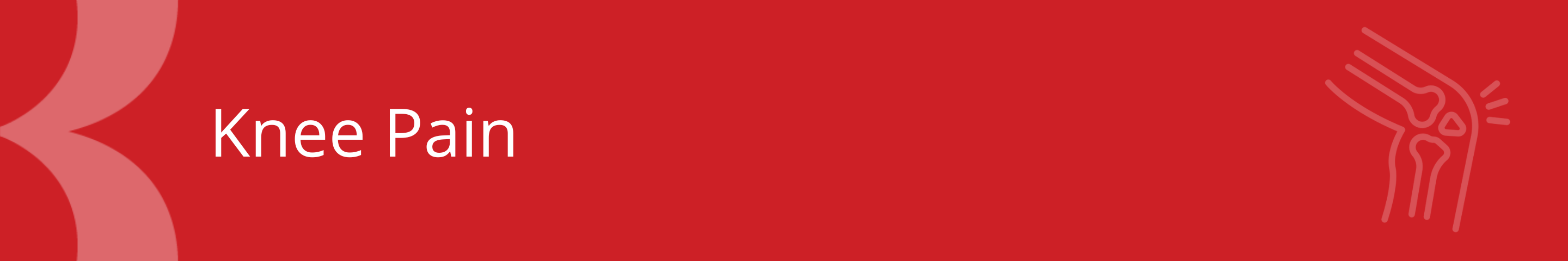 Red banner with a shape of a human knee