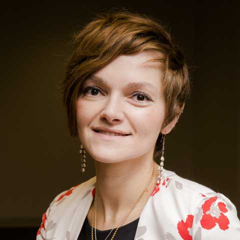 female with flowered blouse