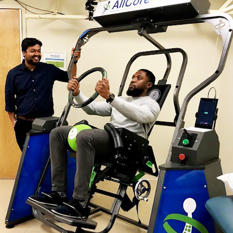 man on machine for spinal treatment