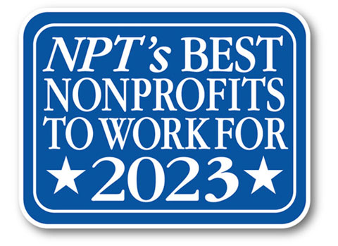 The non profit times logo which says Best Non profits to work for 2023