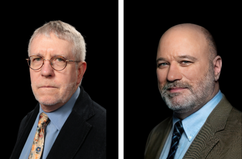 Headshots of John O'Neill, PhD and Andrew James Houtenville, PhD with a black background.