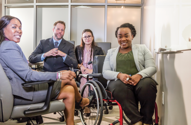 Group of people with disabilities at work