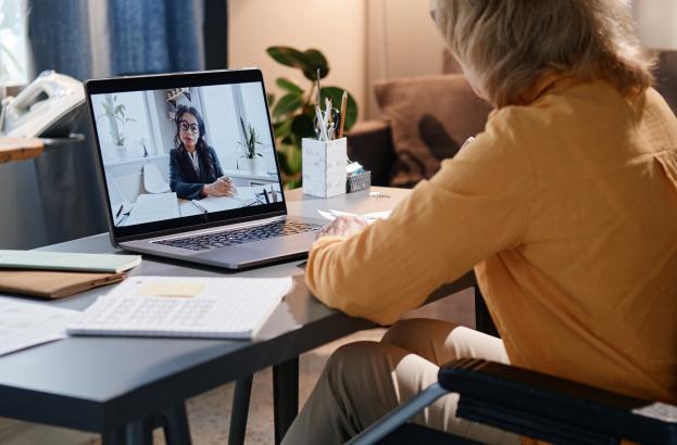 A participant working on a study virtually on Zoom.