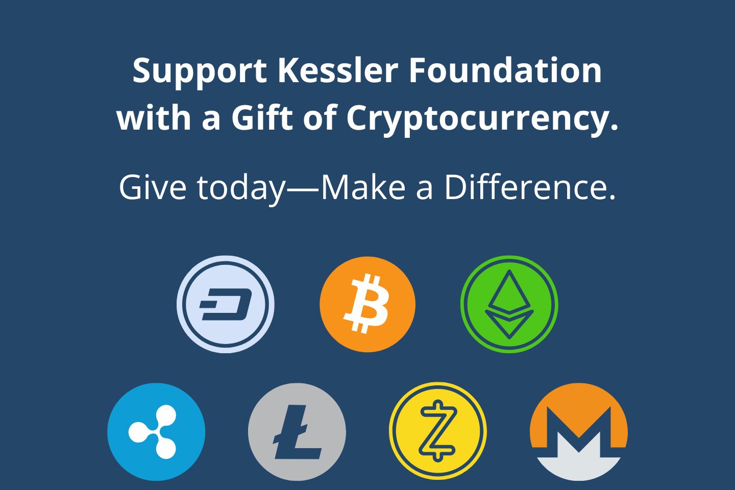 crypto currency donations accepted at Kessler Foundation