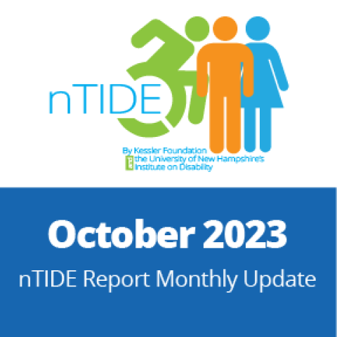 Icon figure of someone in a wheelchair with text that reads ntide report monthly update