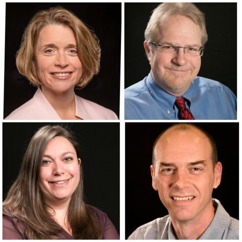 Photo has the following researchers Nancy D. Chiaravalloti, PhD, Erica Weber, PhD, Trevor Dyson-Hudson, MD and Glenn Wylie, DPhil, from Kessler Foundation.
