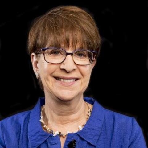 elaine katz wearing a blue shirt
