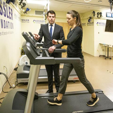 Treadmill training for an MS research study. 