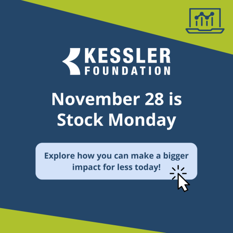 blue and green banner kessler foundation november 28 stock monday