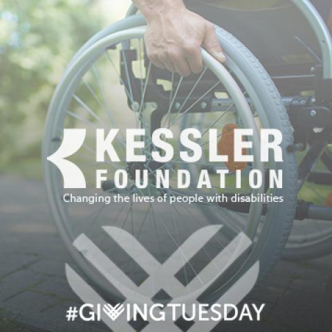 individual on a wheelchair Giving Tuesday Kessler Foundation