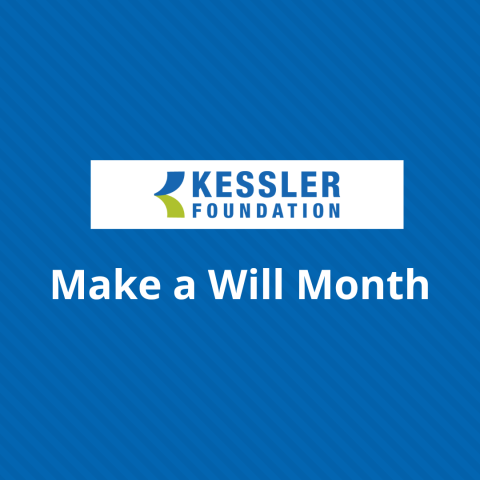 Kessler Foundation logo with text message Make a Will Month