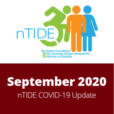 nTIDE COVID info-graphic with illustration of people, one in a wheelchair