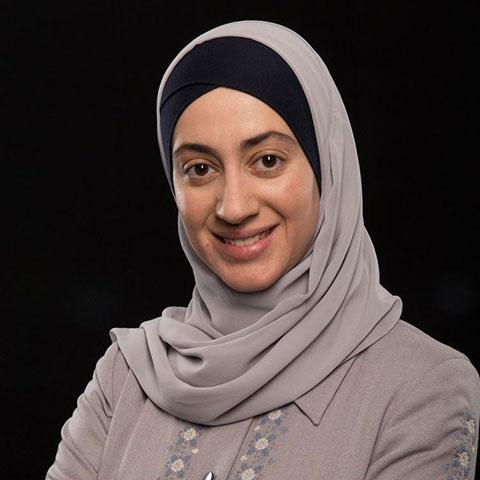 female scientist wearing a hijab at kessler foundation