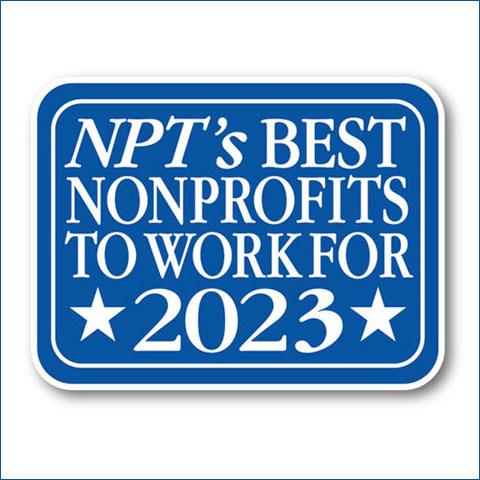 The non profit times logo which says Best Non profits to work for 2023