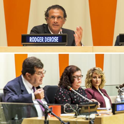 Photo collage of activities for IDPD at the United Nations 