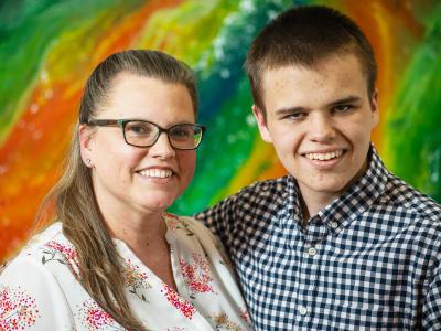 portrait of a woman and her son